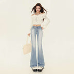 Slimming Elastic Slightly Denim Pants