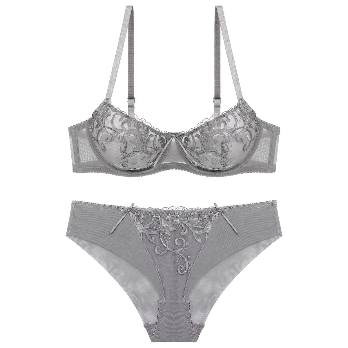 Women's embroidered bra set