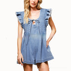 Ins Loose Casual Organ Pleats Suspender Shorts