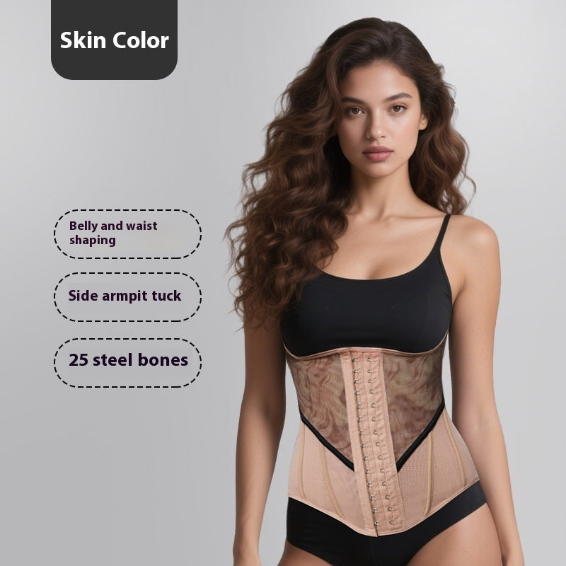 Lace Hourglass 25 Bone Shapewear Belly Contracting And Slimming Waistband Sports Fitness