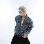 Men's Three-dimensional Split Washed Vintage Denim Jacket