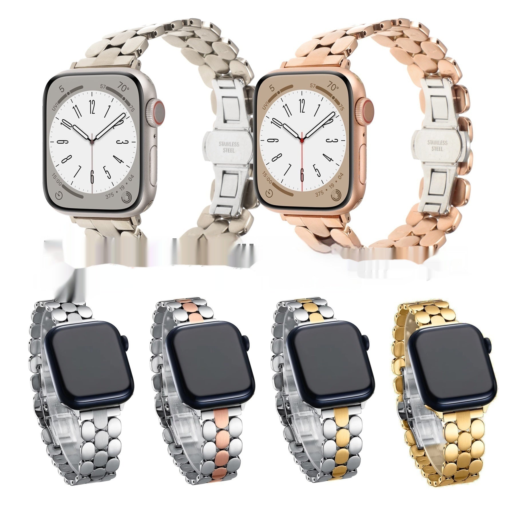 Dot Three Metal Stainless Steel Strap