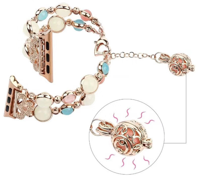 Fashion Creative Luminous Bead Metal Strap