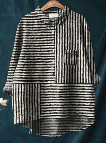 Loose Print Crew Neck Casual Plus Size Women's T-shirt