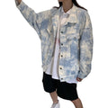 Tie-dye Denim Jacket Women's Peplum Loose