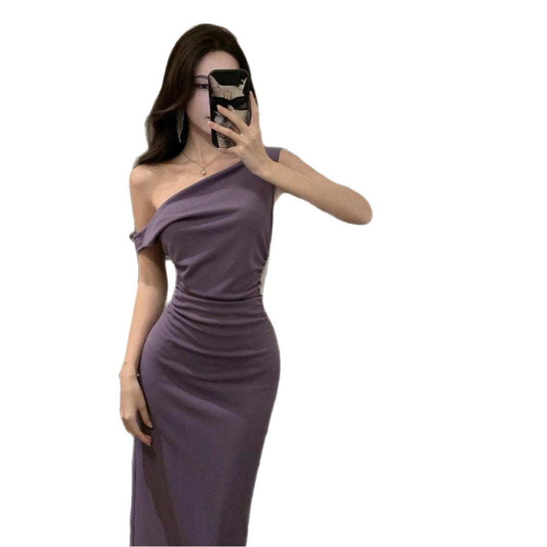 Crossbody Sleeveless Figure-flattering Dress Women