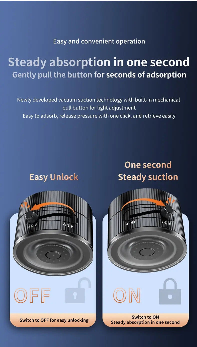 Vacuum Magnetic Phone Holder, Foldable And Retractable, Strong Magnetic, Portable, Multi-scene Use, Easy To Operation, No Bubbles